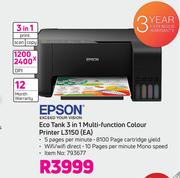 EPSON Eco Tank 3 In 1 Multi-Functional Colour Printer L3150 EA