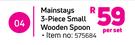 Mainstays 3 Piece Small Wooden Spoon-Per Set