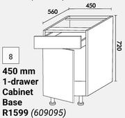 Home & Kitchen 450mm 1 Drawer Cabinet Base Floor Units (609095)