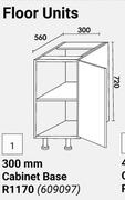 Home & Kitchen 300mm Cabinet Base Floor Units (609097)