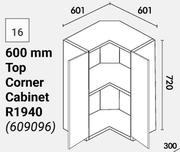 Home & Kitchen 600mm Top Corner Cabinet Top Wall Units (609096)