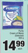 Purity Cream Of Maize (Selected)-400g Each