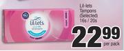 Lil-Lets Tampons (Selected)-16s/20s Per Pack