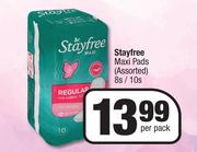 Stayfree Maxi Pads Assorted-8s/10s Per Pack