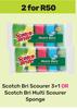 Scotch-Brite Scourer 3+1 Or Scotch Bri Multi Scourer Sponge-For 2