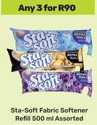 Sta-Soft Fabric Softener Refill Assorted-For Any 3 x 500ml