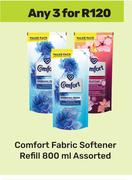 Comfort Fabric Softener Refill Assorted-For Any 3 x 800ml