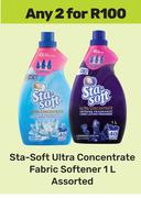 Sta-Soft Ultra Concentrate Fabric Softener Assorted-For Any 2 x 1Ltr