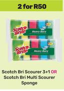 Scotch-Brite Scourer 3+1 Or Scotch Bri Multi Scourer Sponge-For 2