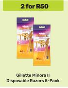 Gillette Minora II Disposable Razors (5-Pack)-For 2
