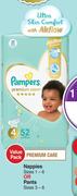 Pampers Value Pack Premium Care Nappies Sizes 1-6 Or Pants Sizes 3-6-For 1