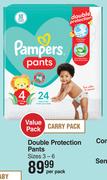 Pampers Value Pack Double Protection Pants Sizes 3-6-Per Pack