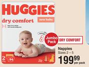 Huggies Dry Comfort Jumbo Pack Nappies Sizes-2-5-Per Pack