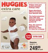 Huggies Jumbo Pack Extra Care Nappies Sizes 2-5-Per Pack