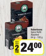 Robertsons Spice Refill Assorted-For 2 x 64g-100g