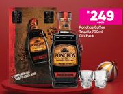 Ponchos Coffee Tequilla 750ml Gift Pack-Each