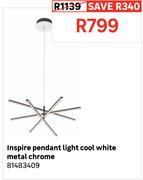 Inspire Pendant Light Cool White Metal Chrome 81483409