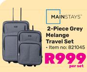 Mainstays 2 Piece Grey Melange Travel Set 821045