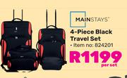 Mainstays 4 Piece Black Travel Set 824201