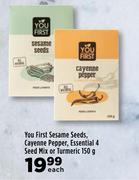 You First Sesame Seeds, Cayenne Pepper, Essential 4 seed Mix Or Turmeric-150g Each