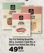 You First Banting Bread Mix 200g, Essential 4 Seed Mix Or Gluten Free Rolled Oats 500g-Each