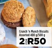 Crunch n Munch Biscuits Assorted-For 2 x 400g/500g
