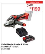 Einhell Angle Grinder & 2.5Ah Starter Kit TE-AG Li 81499288