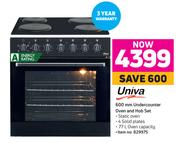 Univa 600mm Undercounter Oven & Hob Set