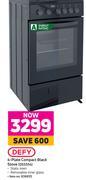 Defy 4 Plate Compact Black Stove DSS554