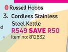 Russell Hobbs Cordless Stainless Steel Kettle