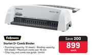 Fellowes Starlet 2 + Comb Binder