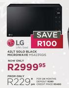 LG 42Ltr Solo Black Microwave MS4235GIS