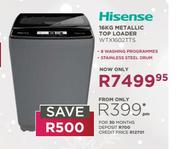 Hisense 16kg Metallic Top Loader WTX1602TTS