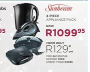 Sunbeam 4 Piece Appliance Pack