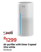 Air Purifier With Timer 3 Speed 23W (White) 81478430