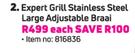 Expert Grill Stainless Steel Large Adjustable Braai-Each