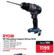 Ryobi 18V Brushless Impact Driver Drill XBID-18