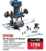 Ryobi 18V Brushless 3-1 Router XBR-18-Each