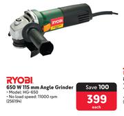 Ryobi 650W 115mm Angle Grinder HG-650-Each