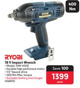 Ryobi 18V Impact Wrench XIW-4000