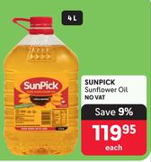 Sunpick Sunflower Oil-4L Each