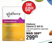 Vitaforce Vitamin E 400 IU 100 Soft Gelatine Capsules