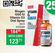 Biogen 1000 IU Vitamin D3 Oral Spray-30ml