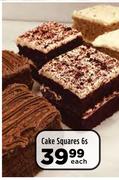 Cake Squares-6's Pack Each