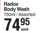 Radox Body Wash Assorted-750ml Each