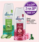 Dawn Body Lotion Or Cream Assorted-400ml