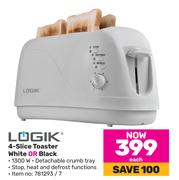 Logik 4-Slice Toaster (White Or Black)-Each