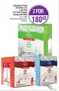 Lifestyle Food Fat Free Or Low Fat Or Full Cream Long Life Milk 6 x 1L-For 2
