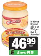 Melrose Spread 250g Or Wedges 200g Assorted-Each