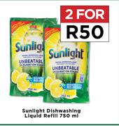 Sunlight Dishwashing Liquid Refill-For 2 x 750ml